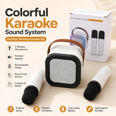 Wireless Portable Speaker With Microphone 2 Mic